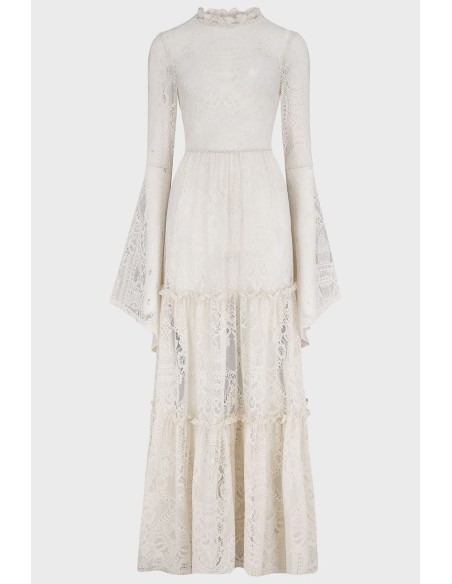 Hecate Lace Maxi Dress in Ivory- Killstar