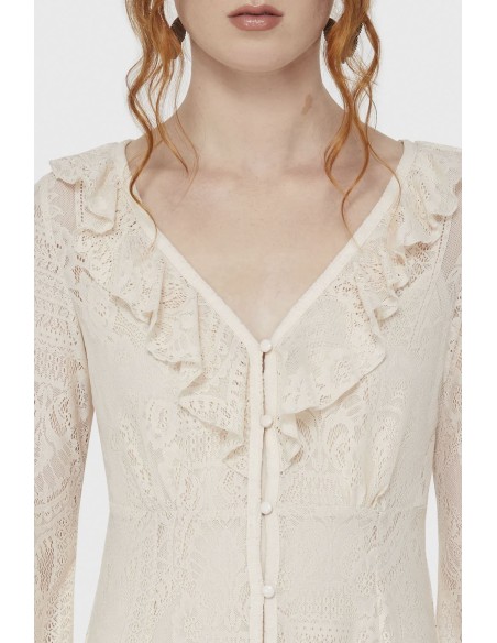 Vestido de Encaje Cybele en Marfil - Killstar