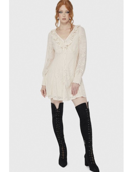 Cybele Lace Dress in Ivory - Killstar