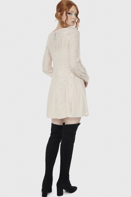 Cybele Lace Dress in Ivory - Killstar
