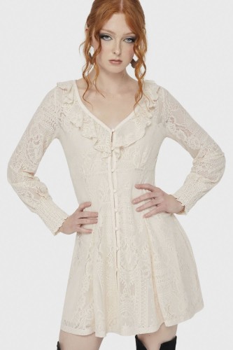 Cybele Lace Dress in Ivory - Killstar