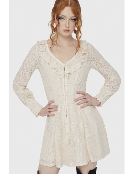Cybele Lace Dress in Ivory - Killstar