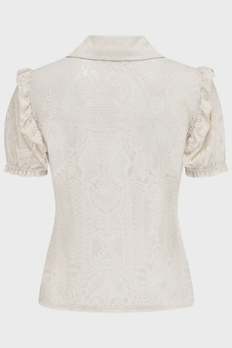 Blusa de Cuello de Pico Vexina en Marfil - Killstar 2