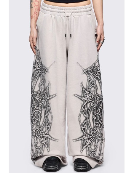 Zyre Baggy Pants in Beige - Minga London