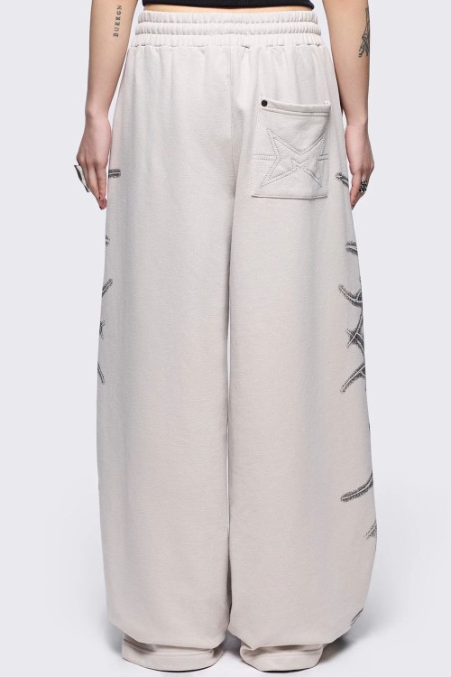 Zyre Baggy Pants in Beige - Minga London