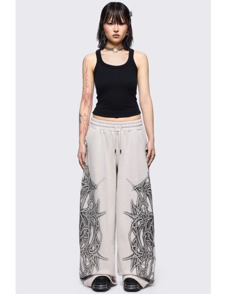 Zyre Baggy Pants in Beige - Minga London