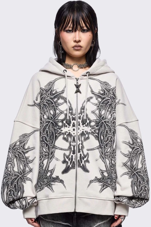 Zyre Hoodie in Beige - Minga London