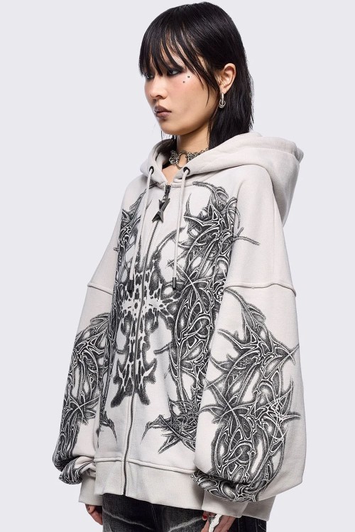 Sudadera con Capucha Zyre en Beige - Minga London