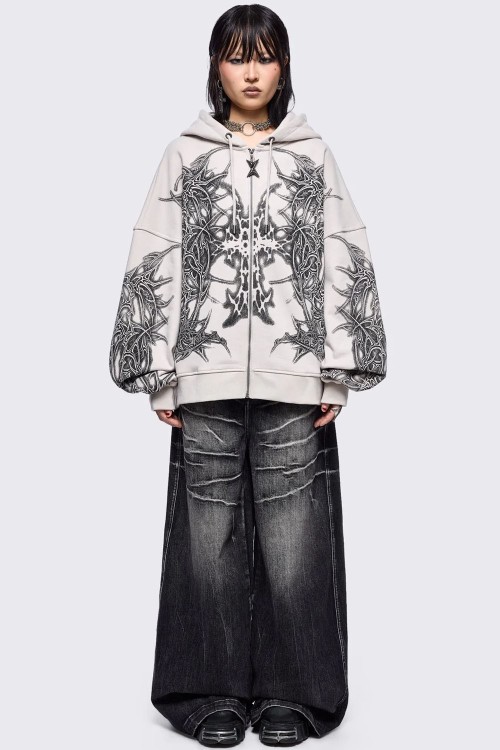 Zyre Hoodie in Beige - Minga London