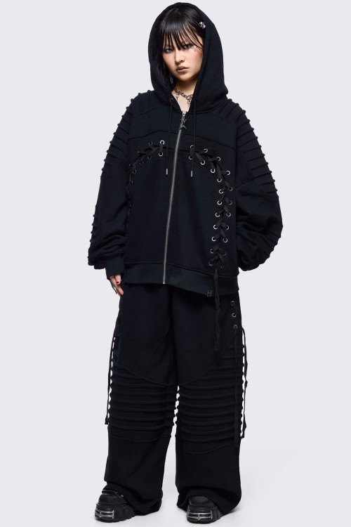 Sudadera con Capucha Vyre en Negro - Minga London