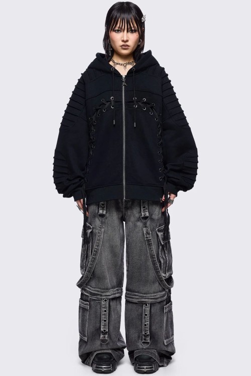 Sudadera con Capucha Vyre en Negro - Minga London