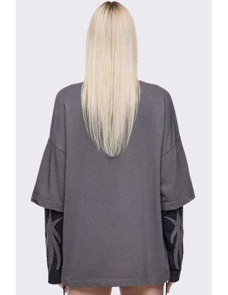 Luvx Oversized Double Sleeve T-Shirt in Grey - Minga London