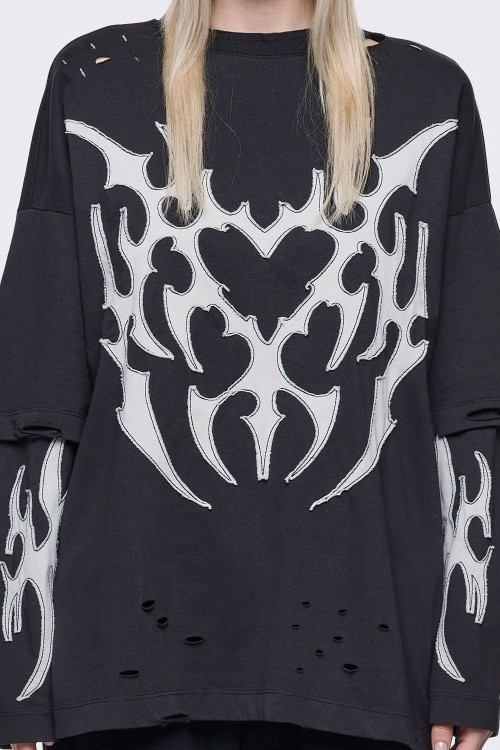 Luvx Oversized Double Sleeve T-Shirt in Black - Minga London