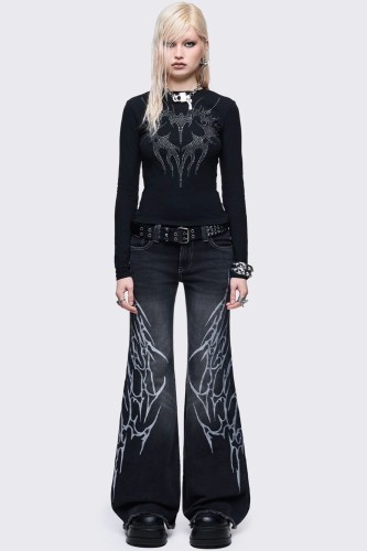 Ink Bell Bottom Trousers - Minga London 2