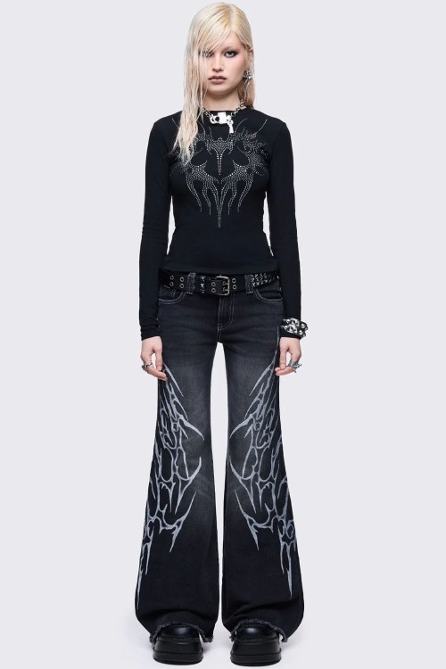 Ink Bell Bottom Trousers - Minga London