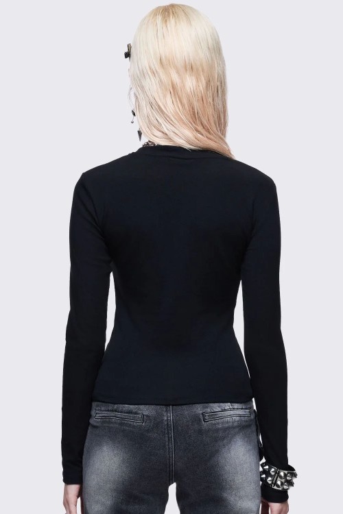 Burning Heart Long Sleeve Top - Minga London