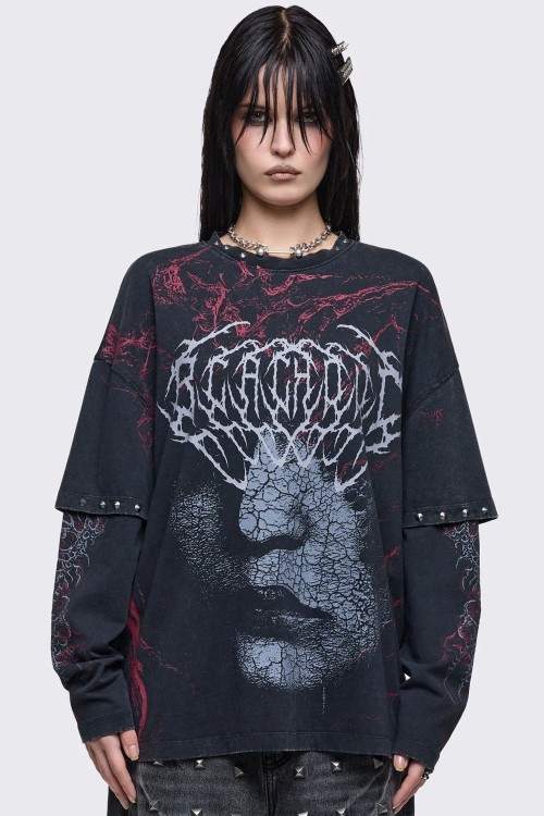 Blind Double Sleeve T-Shirt - Minga London