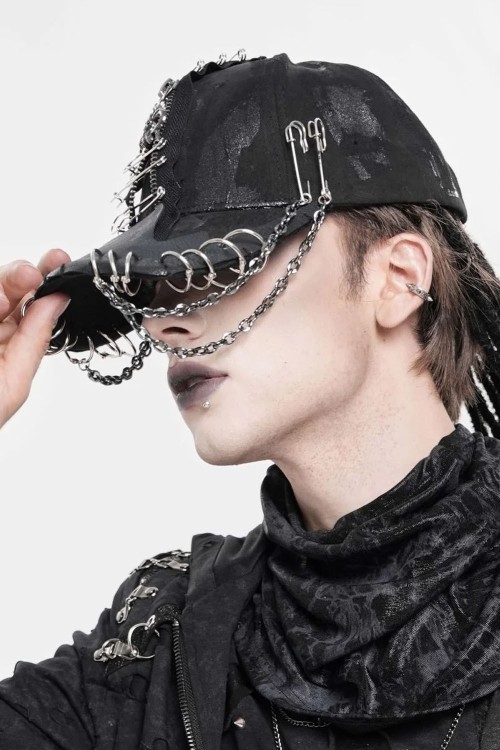Punk Safety Pin Cap - Devil Fashion