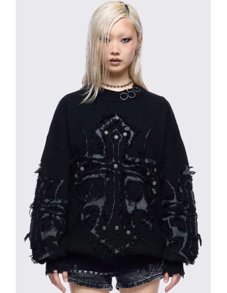 Cross of Ruins Knit Sweater - Minga London