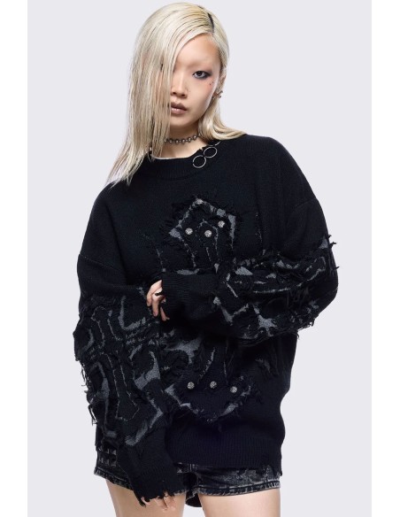 Cross of Ruins Knit Sweater - Minga London