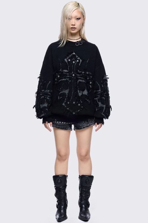 Cross of Ruins Knit Sweater - Minga London
