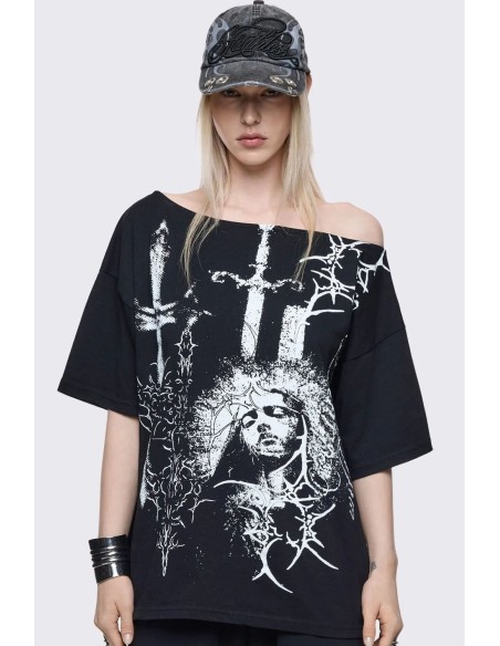Crown of Swords Offshoulder T-shirt - Minga London