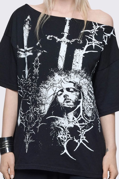 Camiseta Offshoulder Crown of Swords - Minga London