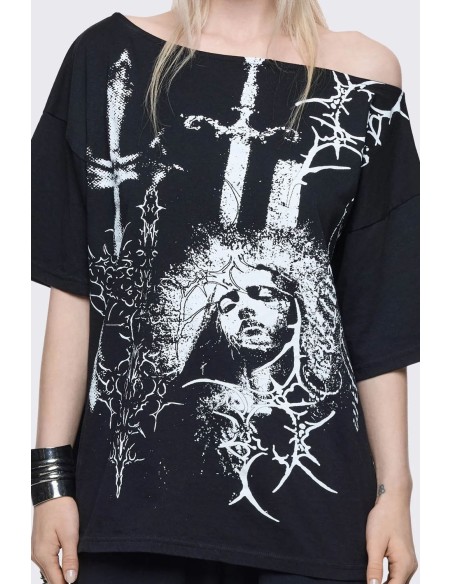 Crown of Swords Offshoulder T-shirt - Minga London