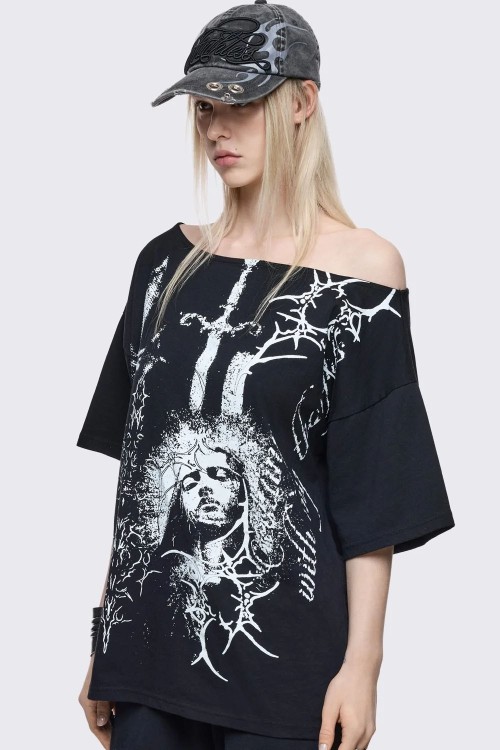 Camiseta Offshoulder Crown of Swords - Minga London