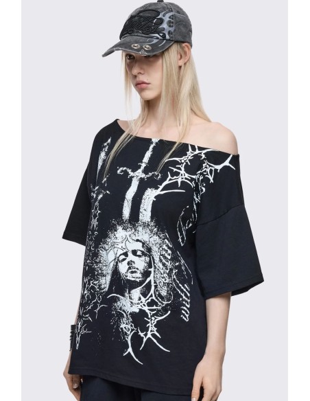 Camiseta Offshoulder Crown of Swords - Minga London