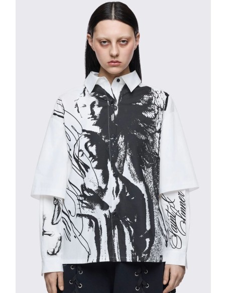Camisa de Doble Manga Faith & Sin en Blanco - Minga London