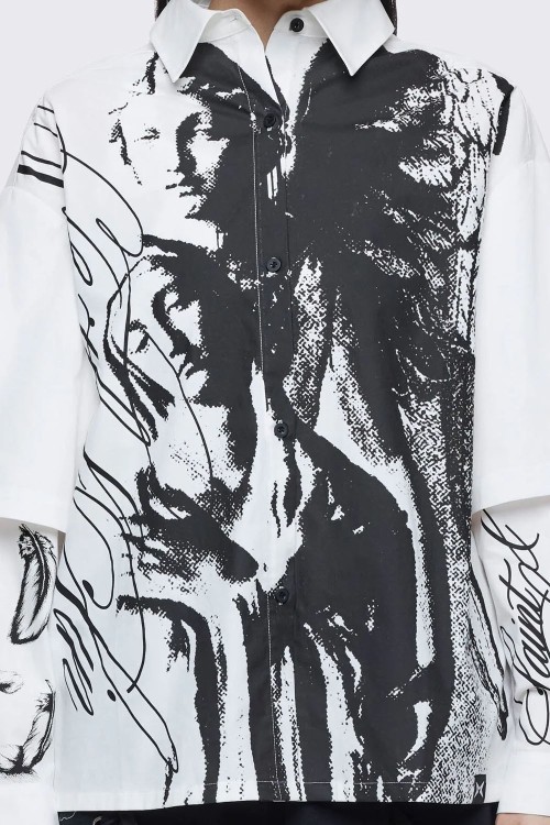 Camisa de Doble Manga Faith & Sin en Blanco - Minga London