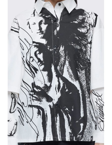 Camisa de Doble Manga Faith & Sin en Blanco - Minga London