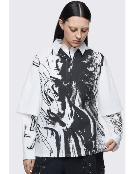 Camisa de Doble Manga Faith & Sin en Blanco - Minga London