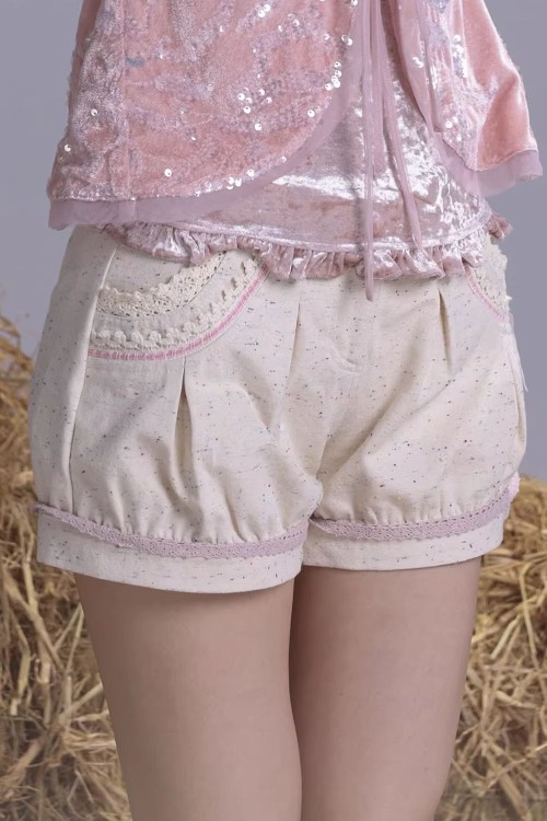 Short Fairycore en Beige x Rosa - Rose Island