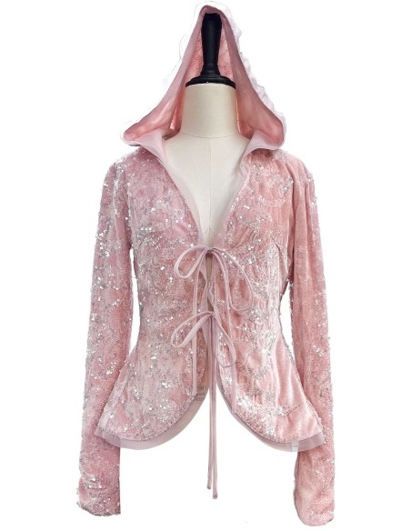 Cassie's Dream Sequin Cardigan in Pink - Rose Island