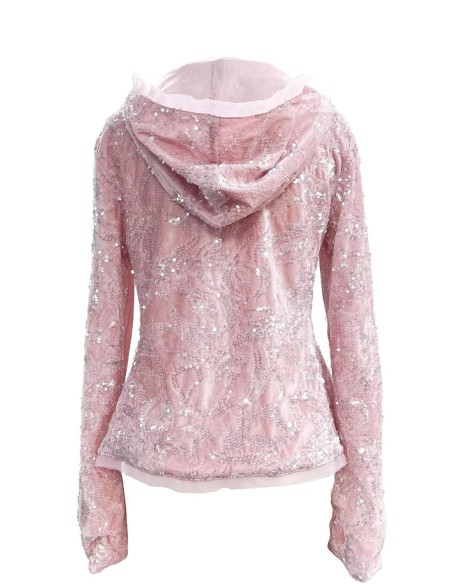 Cassie's Dream Sequin Cardigan in Pink - Rose Island