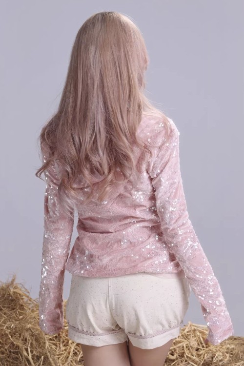 Cassie's Dream Sequin Cardigan in Pink - Rose Island