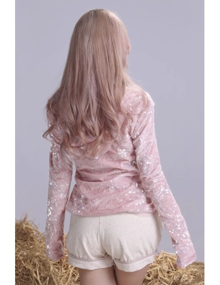 Cassie's Dream Sequin Cardigan in Pink - Rose Island