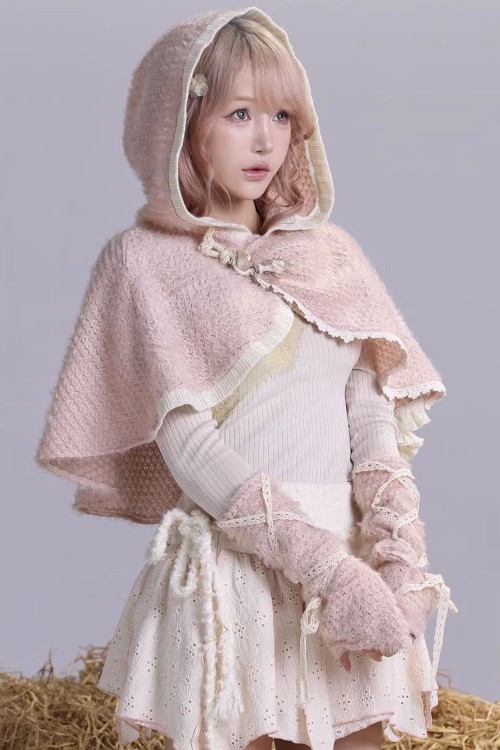 Capa + Manguitos de Punto Fairycore en Rosa - Rose Island