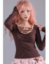 Dark Chocolate Polka Dot Long Sleeve Top - Rose Island