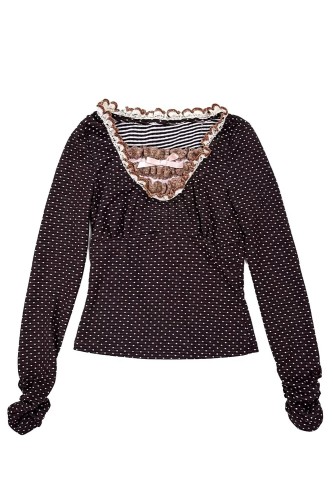 Top de Manga Larga de Polka Dot Dark Chocolate - Rose Island 2