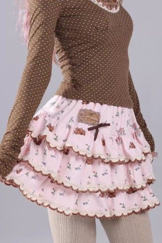Pink Deer Cake Skirt with Shorts - Rose Island 2