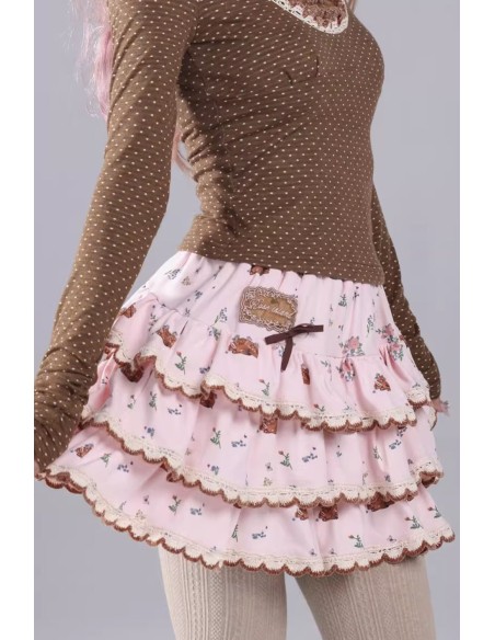 Pink Deer Cake Skirt with Shorts - Rose Island