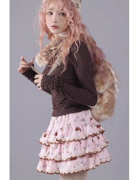 Pink Deer Cake Skirt with Shorts - Rose Island