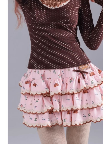 Pink Deer Cake Skirt with Shorts - Rose Island