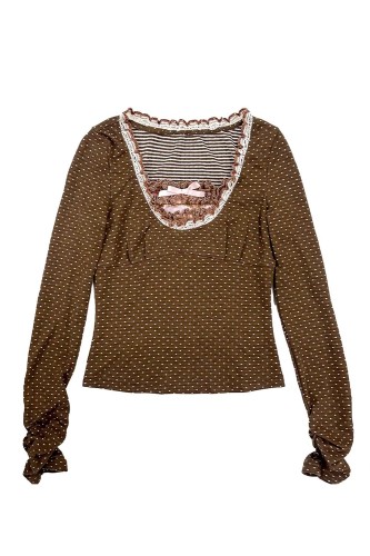 Top de Manga Larga de Polka Dot Milk Chocolate - Rose Island 2