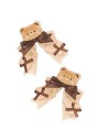 Set of 2 Teddy Bear Plush Hairclips in Brown