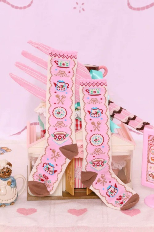Calcetines Pink Tea Party ~ Lutra Jump
