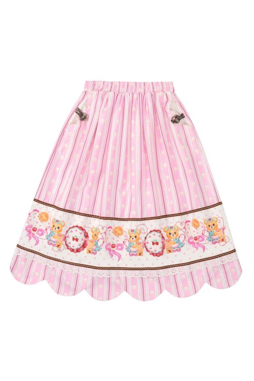 Bear Pink Tea Party Skirt ~ Lutra Jump